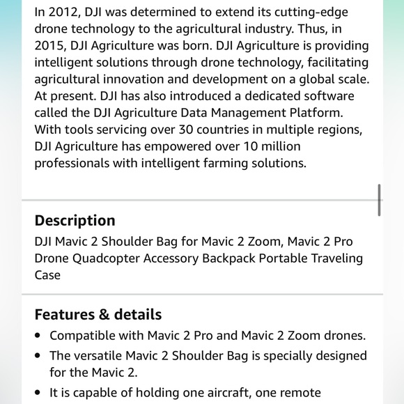 BNWT DJI Mavic 2 Shoulder Bag for Mavic 2 Quadcopter Accessory Backpack Portable - Picture 5 of 6